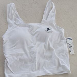 White Ribbed Tank Top Women/Jr's Large Wallflower